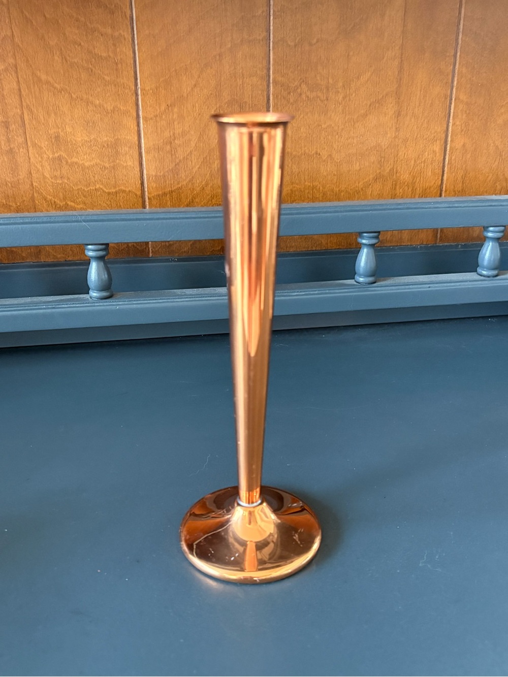 vintage copper bud vase by Coppercraft Guild